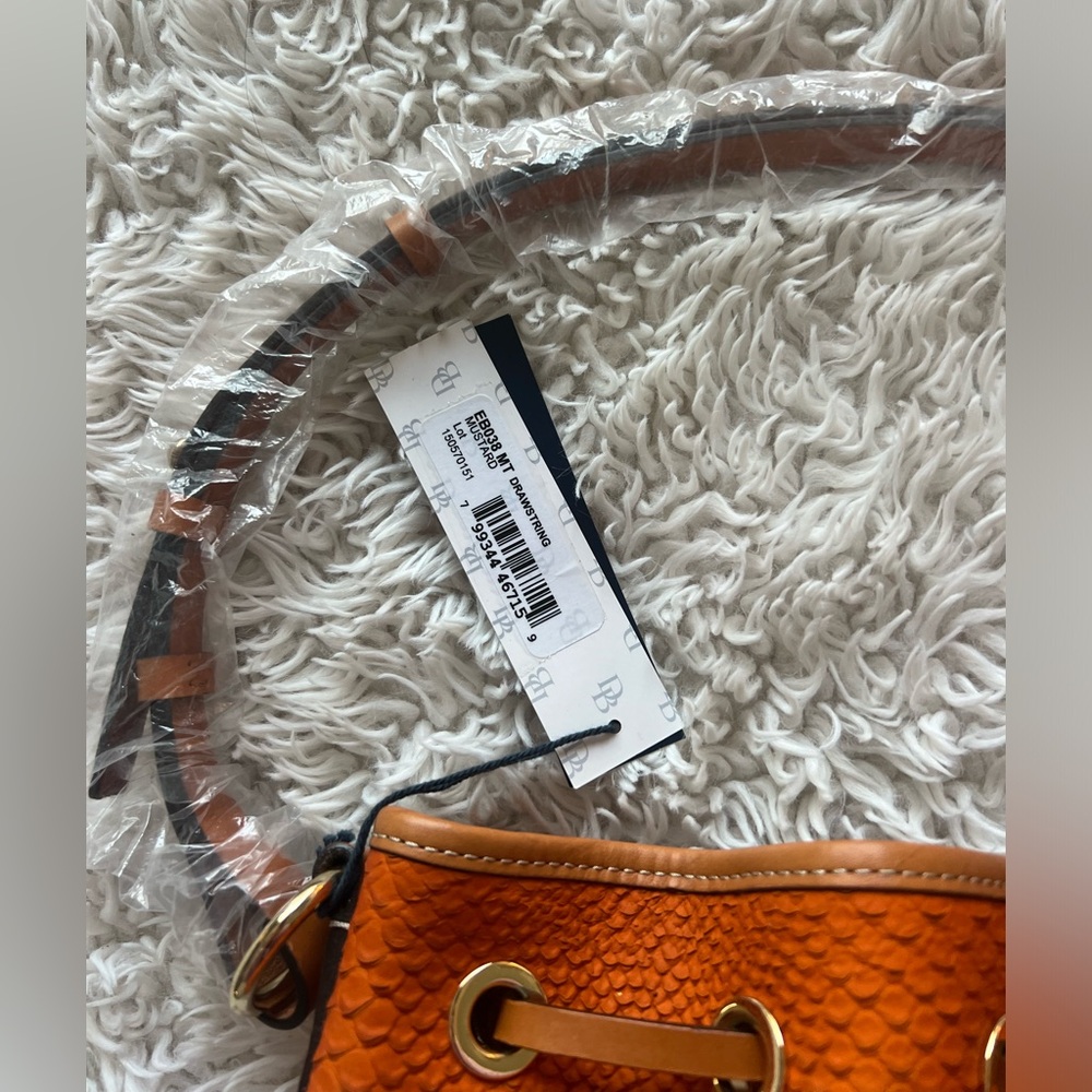 Dooney & Bourke Orange Drawstring Bucket Bag - Picture 3 of 9